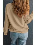 Khaki HOHOHO Santa Claus Drop Shoulder Christmas Sweatshirt - L