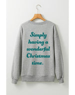 Gray 2 - side Printed Christmas Tree Letter Graphic Sweatshirt - S