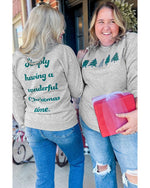 Gray 2 - side Printed Christmas Tree Letter Graphic Sweatshirt - S