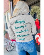 Gray 2 - side Printed Christmas Tree Letter Graphic Sweatshirt - S