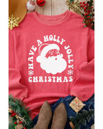 Strawberry Pink HAVE A HOLLY JOLLY CHRISTMAS Corded Sweatshirt - L