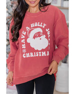 Strawberry Pink HAVE A HOLLY JOLLY CHRISTMAS Corded Sweatshirt - M