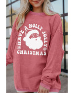 Strawberry Pink HAVE A HOLLY JOLLY CHRISTMAS Corded Sweatshirt - S