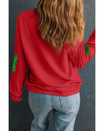 Red Christmas Tree Printed Holiday Fashion Sweatshirt - S