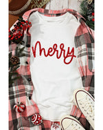 Beige Merry Graphic Christmas Crew Neck Sweatshirt - 2XL