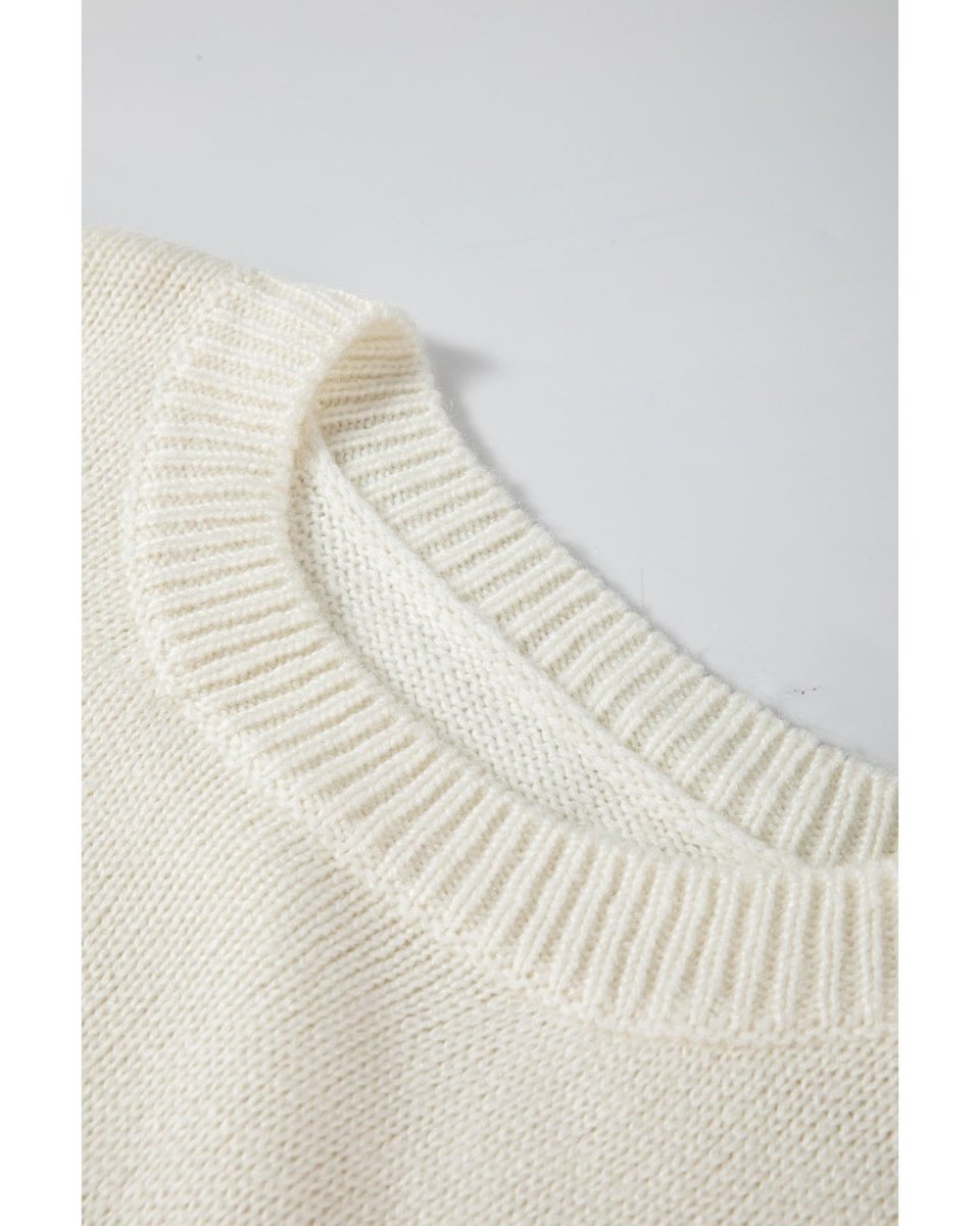 White Snowflake Christmas Tunic Sweater - XL