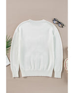 White Tinsel Merry and Bright Graphic Christmas Sweater - M