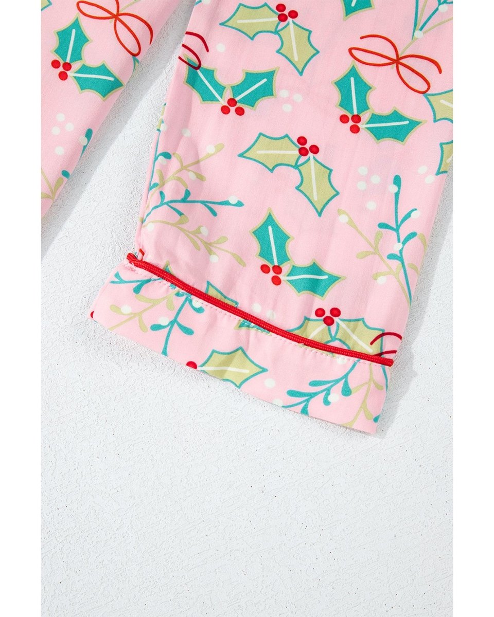 Multicolour Floral Christmas Pajamas Set - 2XL
