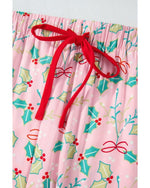 Multicolour Floral Christmas Pajamas Set - S