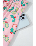 Multicolour Floral Christmas Pajamas Set - S