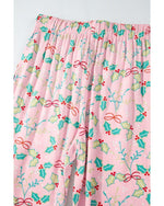 Multicolour Floral Christmas Pajamas Set - S