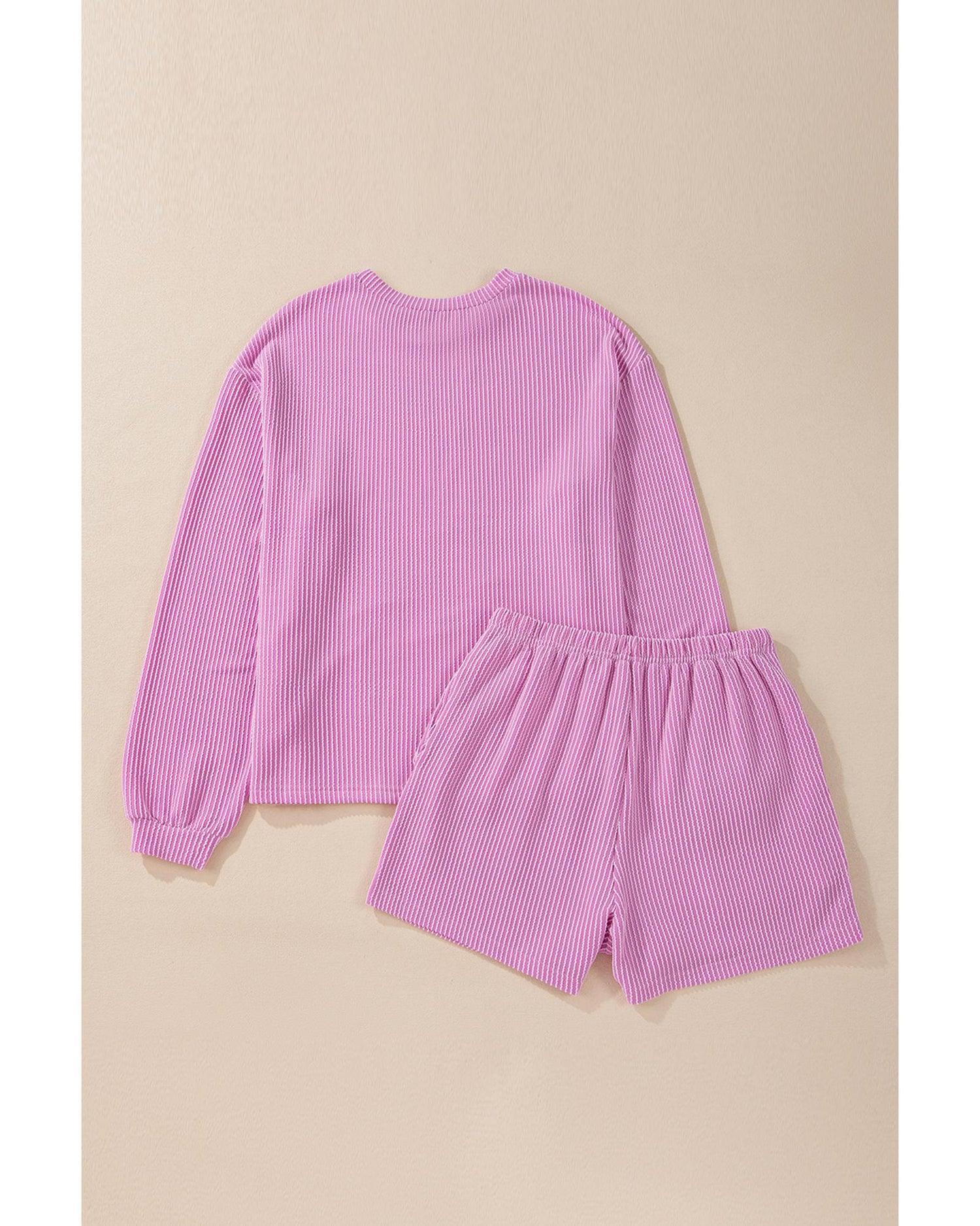 Phalaenopsis Sequin Nutcracker Patched Long Sleeve Corded Christmas Shorts Set - M