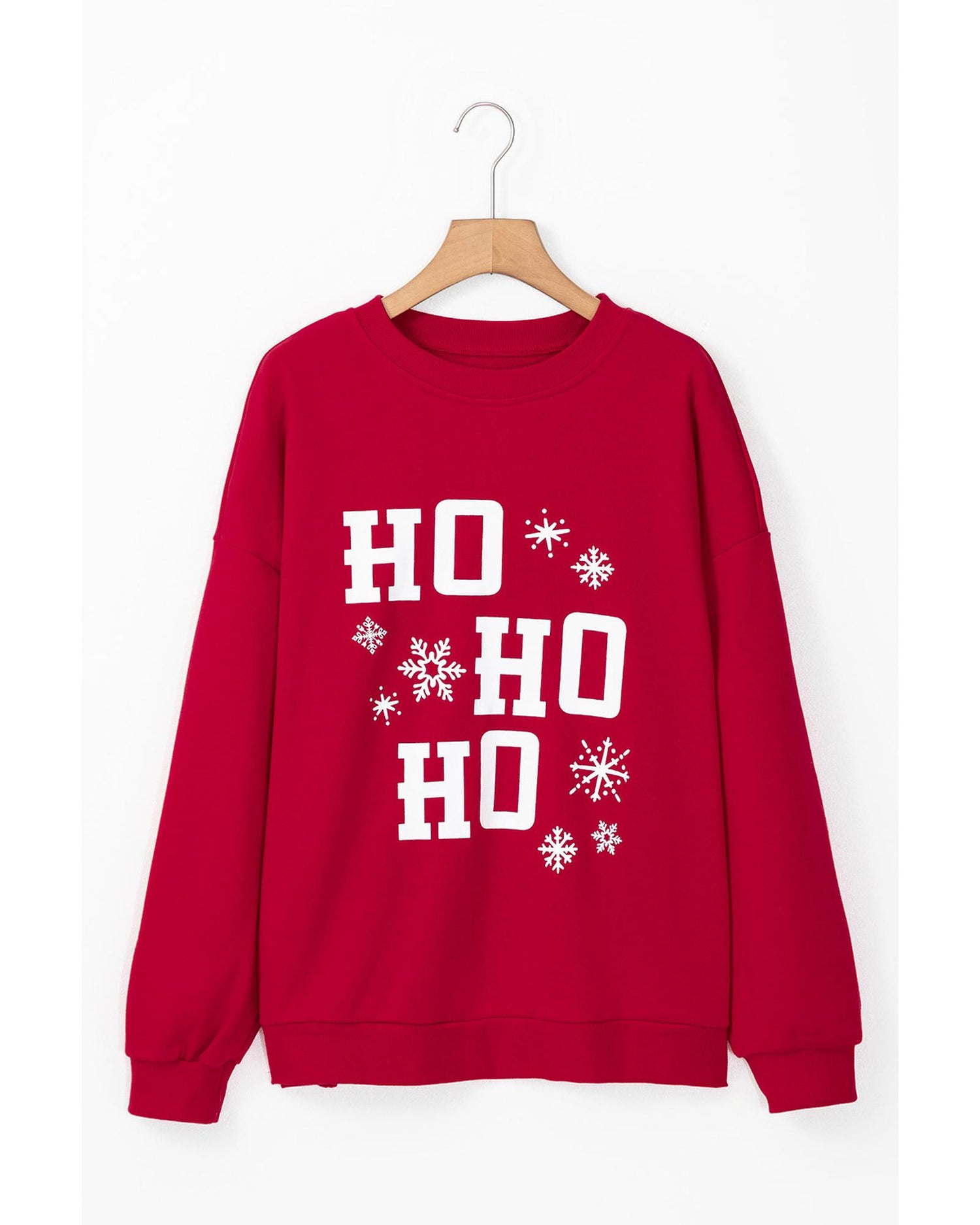 Fiery Red Christmas Ho Ho Ho Graphic Plus Size Sweatshirt - 4X