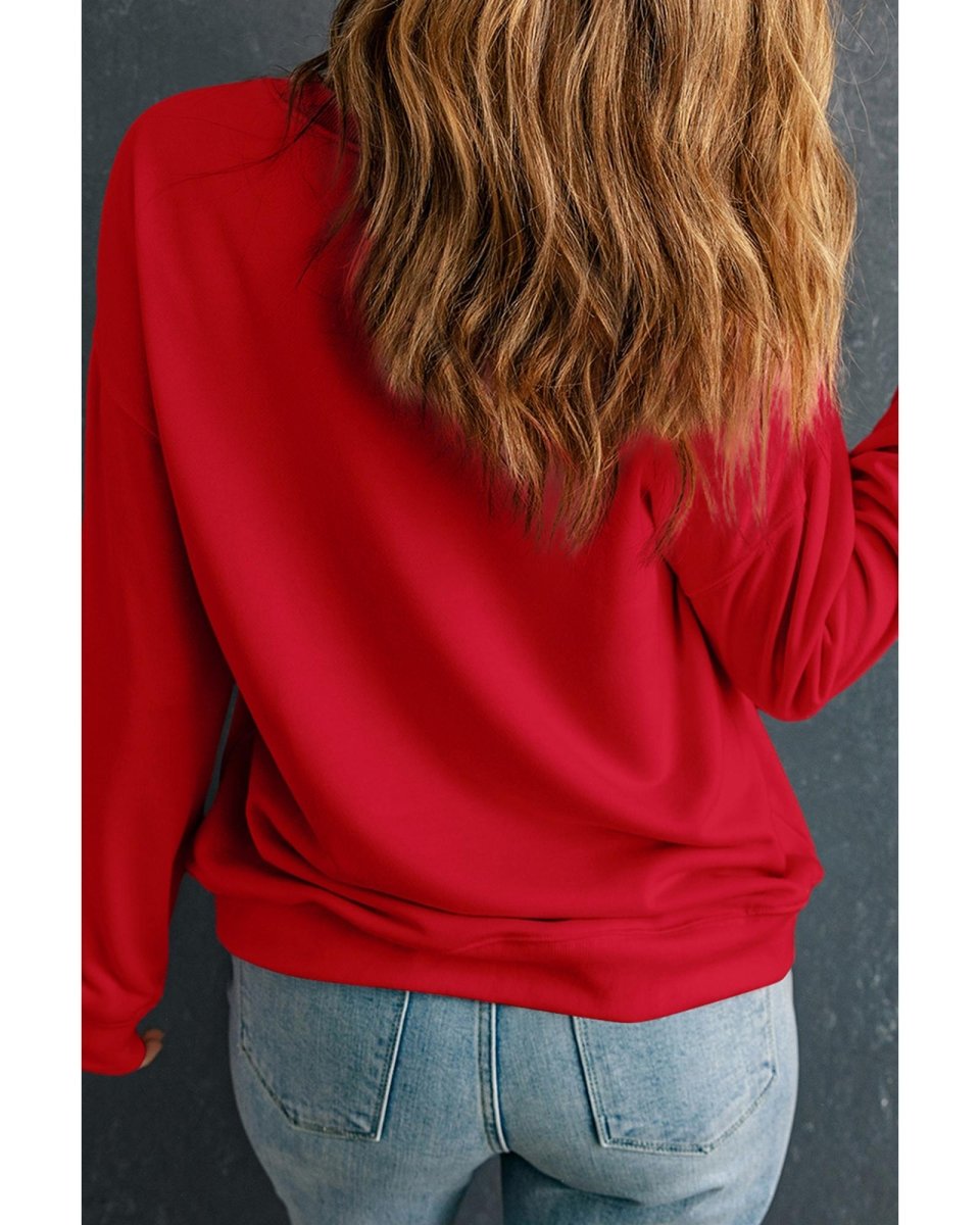 Racing Red Nutcracker Merry Christmas Printed Drop Shoulder Plus Size Sweatshirt - 3X