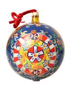 Dolce & Gabbana Women's Gold Tone Carretto Print Round Ornat Christmas Ball - One Size