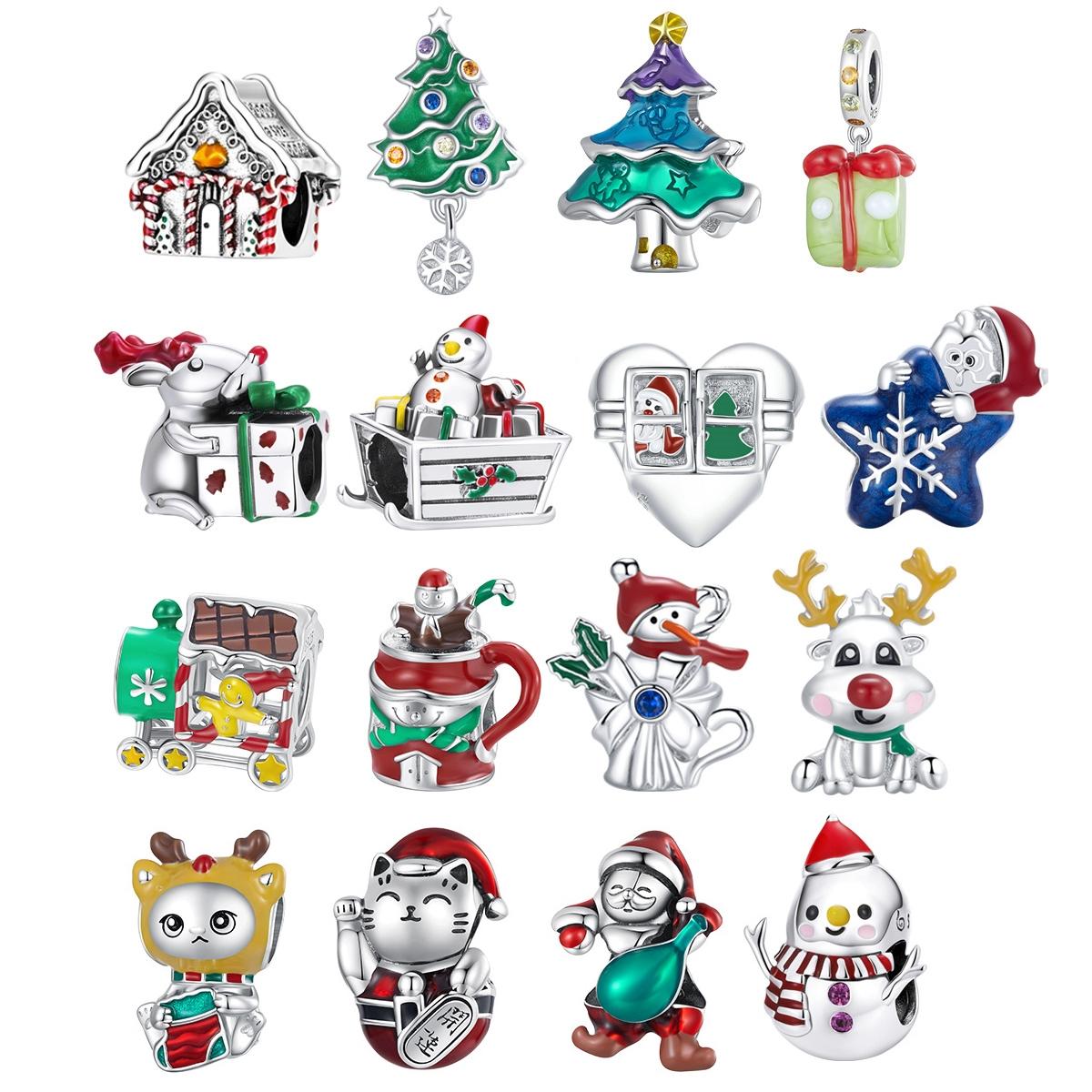 925 Sterling Silver Christmas Bead Diy Accessories