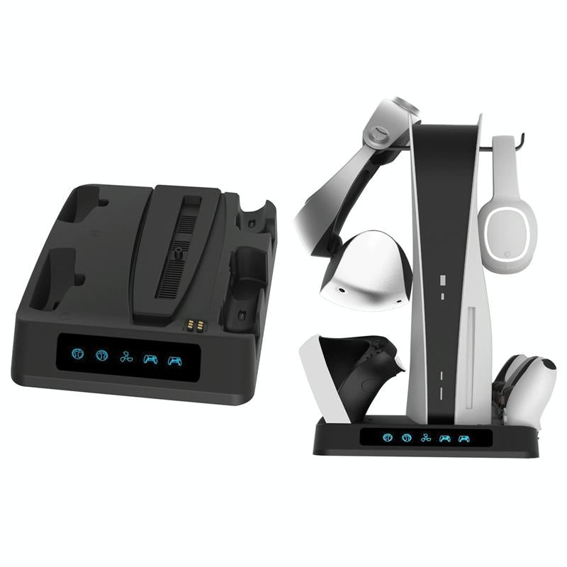 Multi - functional Psvr2 / Ps5 Gamepad Charger with Display Light and Heat Dissipation Base