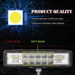 2 Pcs Car 6 Inch Dual - Row Mixed Light Strip Lamp Floodlight & Spotlight Work Light