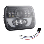 7 Inch 35W 4000Lm 6000K + Amber Car Truck Square Led Headlights Work Lights Spotlight