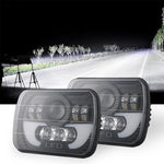 7 Inch 35W 4000Lm 6000K + Amber Car Truck Square Led Headlights Work Lights Spotlight