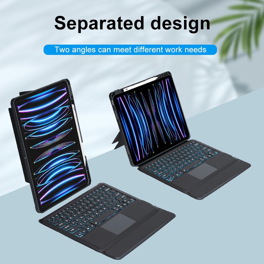 12.9 Ipad Pro Touch Backlight Bluetooth Keyboard Leather Case - Split Type 2022 / 2021 / 2020 / 2018