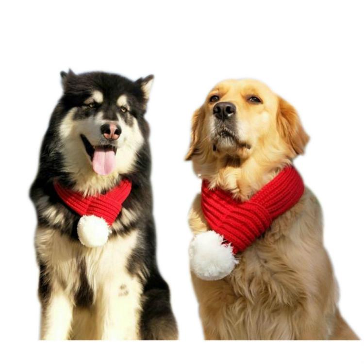 Pet Christmas Wool Scarf Saliva Towel - Size L