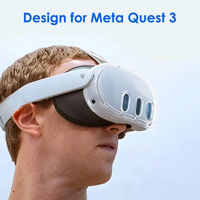 Glitter Protective Shell for Meta Quest 3 - 7 in 1 - Single Shell Glitter Transparent Blue