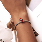 925 Sterling Silver Christmas Bear Charm For Diy Bracelets & Necklaces
