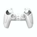 Black Silicone Protective Case for Ps5 Gamepad - Anti - skid Cover - White + 8 Hats