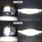 2 Pcs 5X7 Inch Car Modified Red Background Led Square Headlamp For Jeep Wrangler