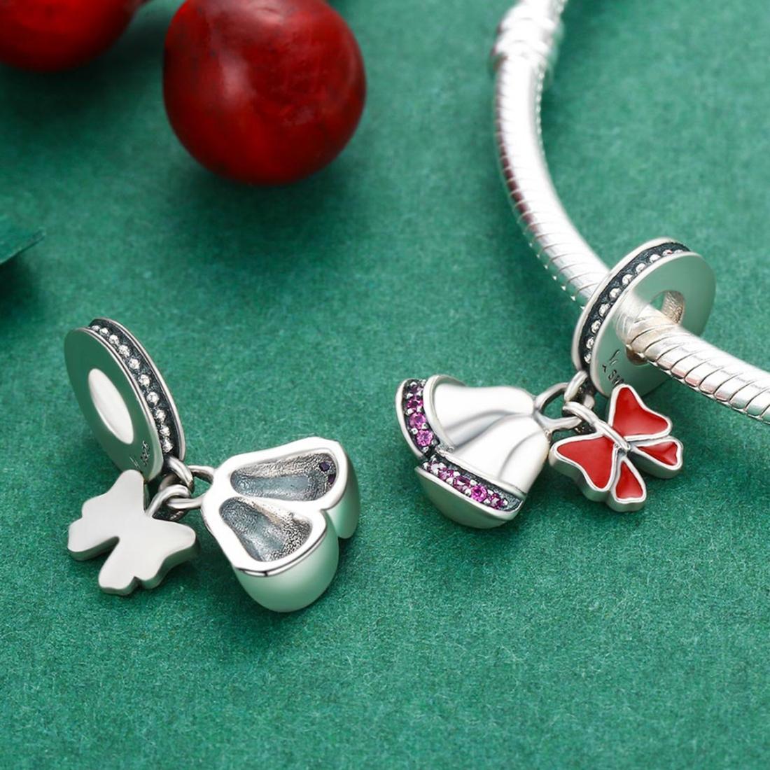 925 Sterling Silver Christmas Wind Chime Pendant