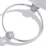 925 Sterling Silver Christmas Night Snow Scene Beads For Diy Bracelet Or Necklace