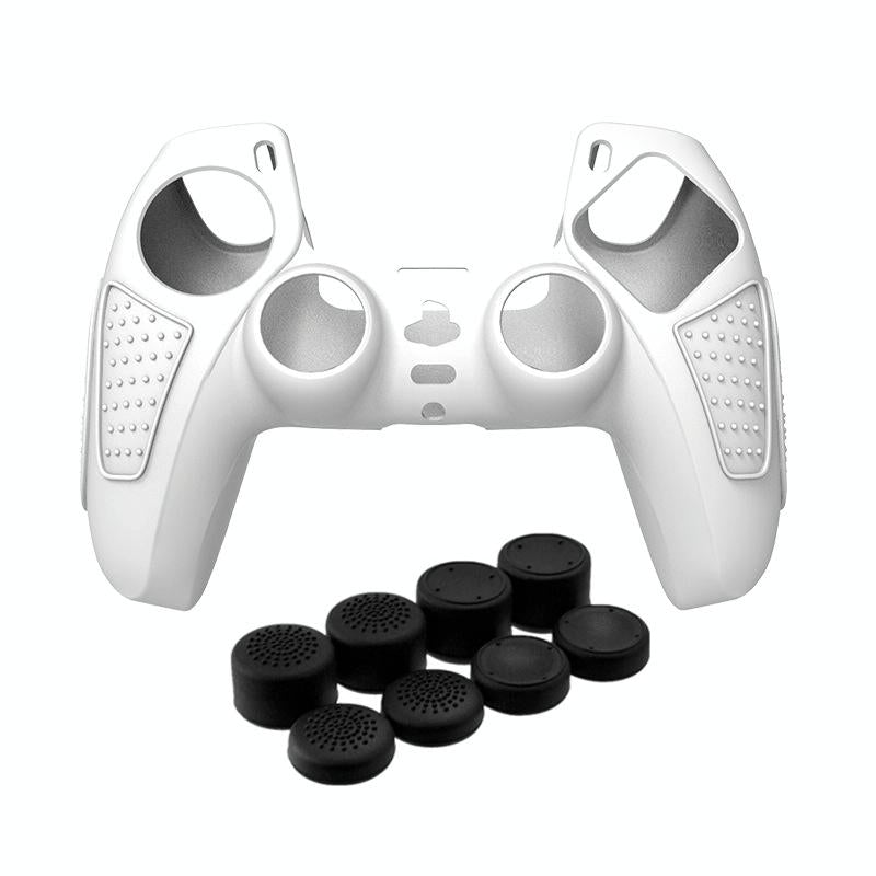 Black Silicone Protective Case for Ps5 Gamepad - Anti - skid Cover - Black + 8 Hats