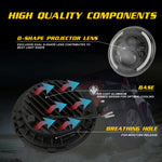 7 Inch H4 / H13 Dc 9V - 30V 3000Lm 3000K - 6000K 25W Car Round Shape Led Headlight Lamps For Jeep Wrangler With Angel Eye White Light