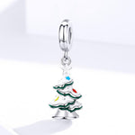 925 Sterling Silver Platinum Plated Christmas Tree Pendant For Diy Bracelets And Necklaces