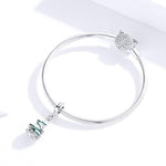 925 Sterling Silver Platinum Plated Christmas Tree Pendant For Diy Bracelets And Necklaces