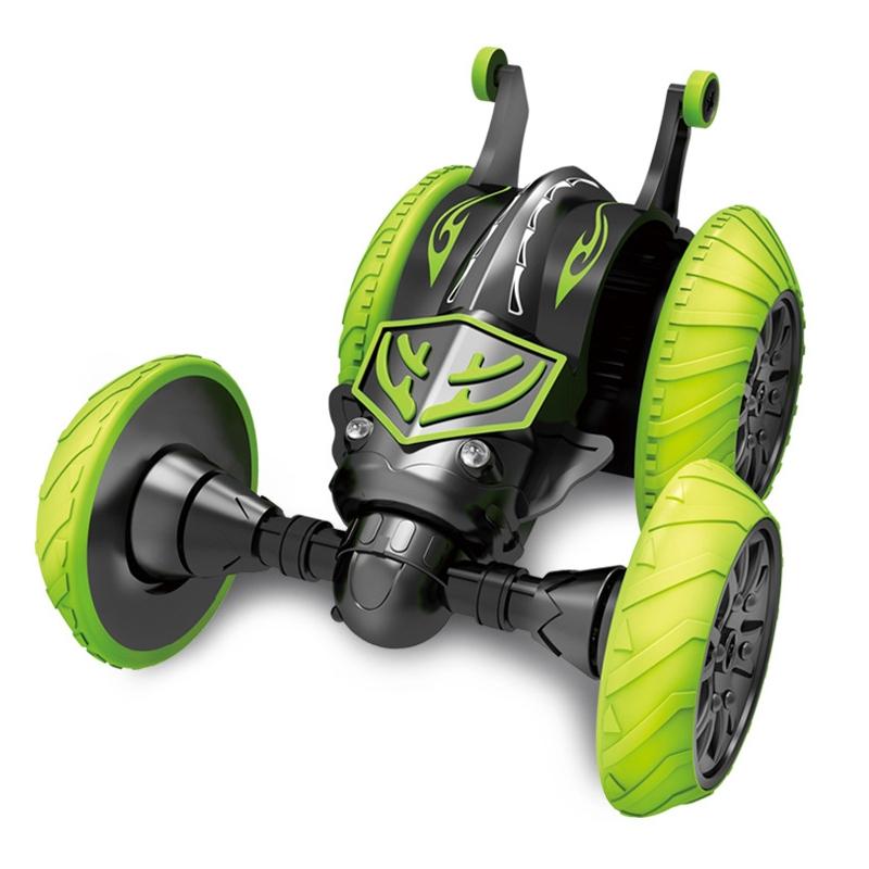360 - degree Rotating Remote Control Car with Telescopic Tipping Bucket for Fancy Drifting and Climbing - Black / Green