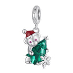 925 Sterling Silver Christmas Bear Pendant