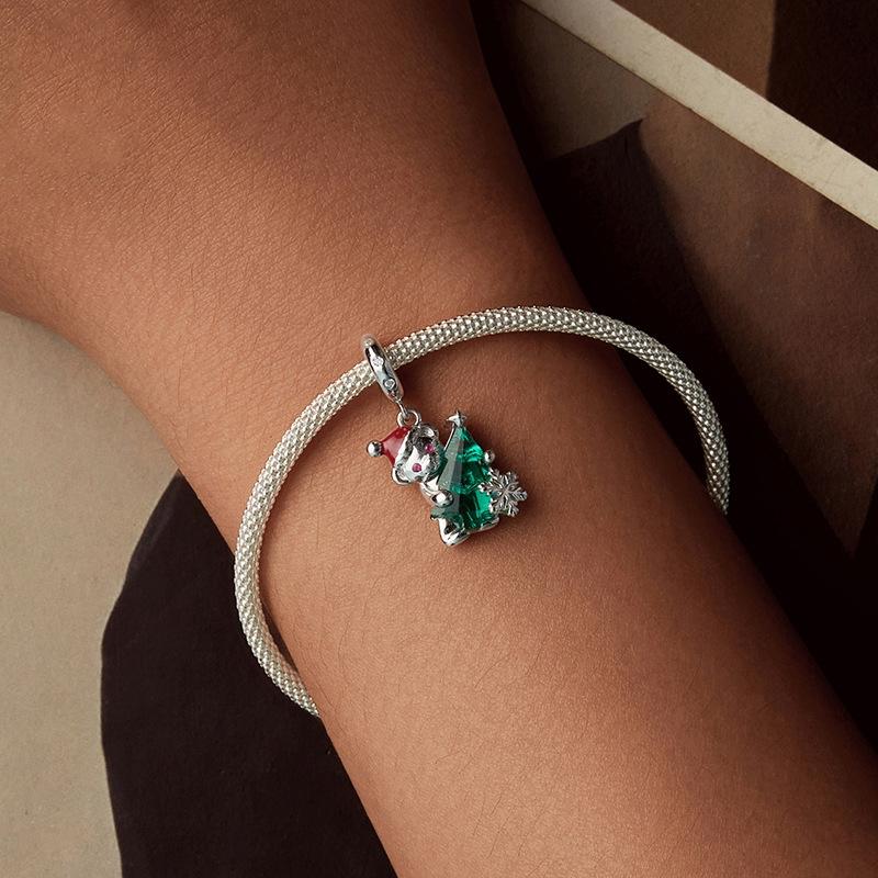 925 Sterling Silver Christmas Bear Pendant
