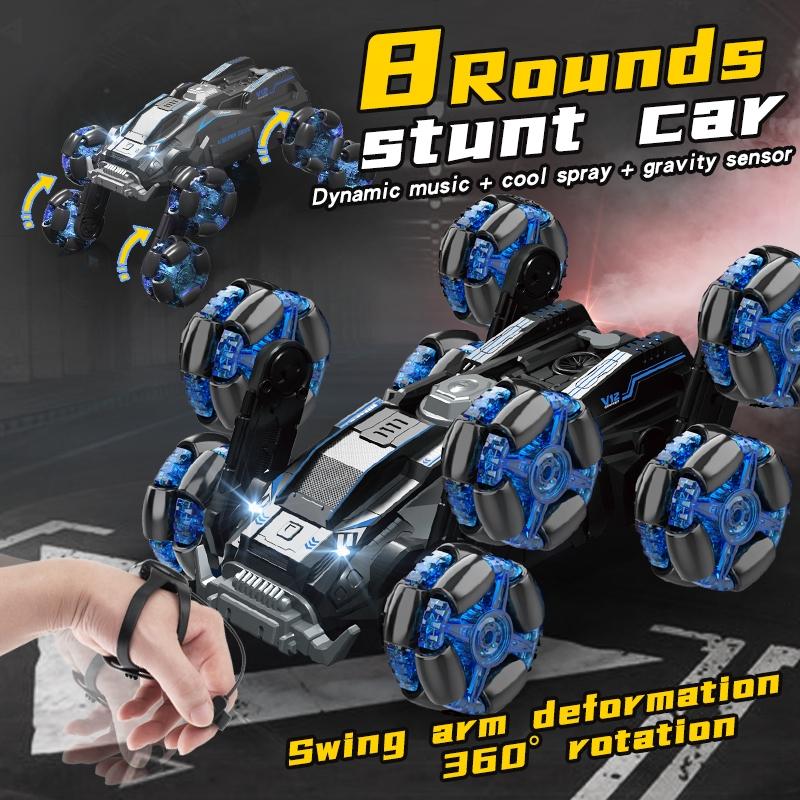 Stunt Drift Remote Control Car - Single Control Eight Wheels - Blue