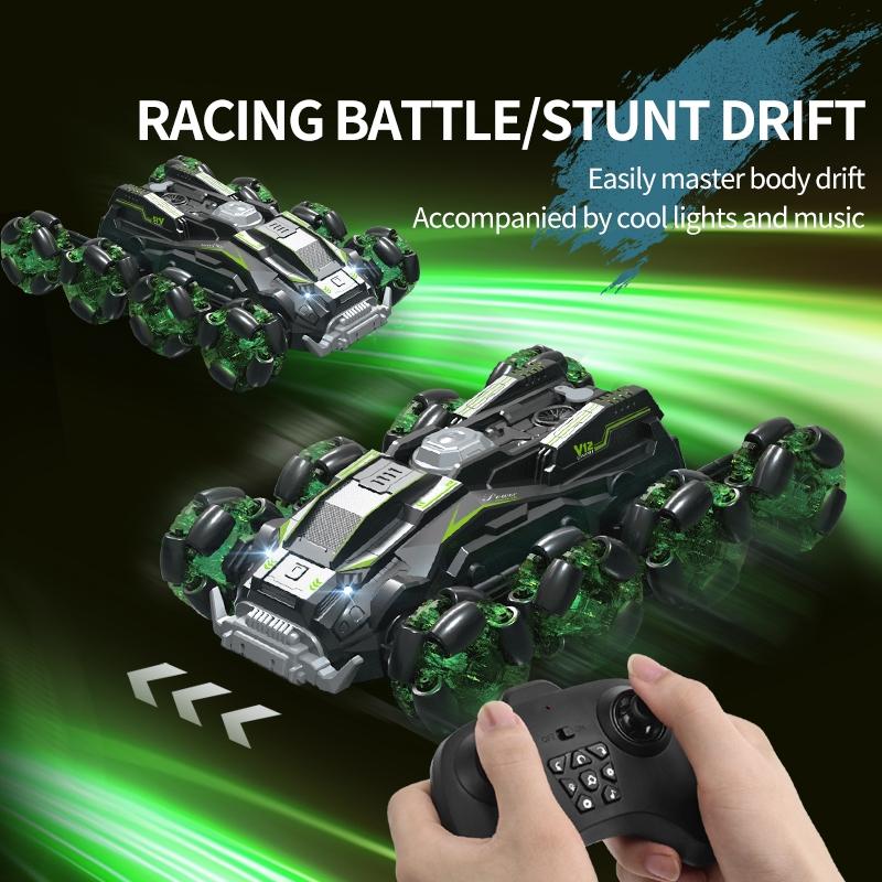 Stunt Drift Remote Control Car - Single Control Eight Wheels - Blue