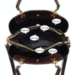 Large Capacity Summer Lady Handbag - Colourblock Shoulder / Crossbody - Coffee