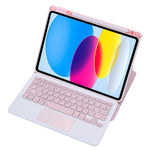 360 Rotation Bluetooth Keyboard Leather Case For Ipad 10.9 2022 - Transparent Acrylic With Touch Control - Black