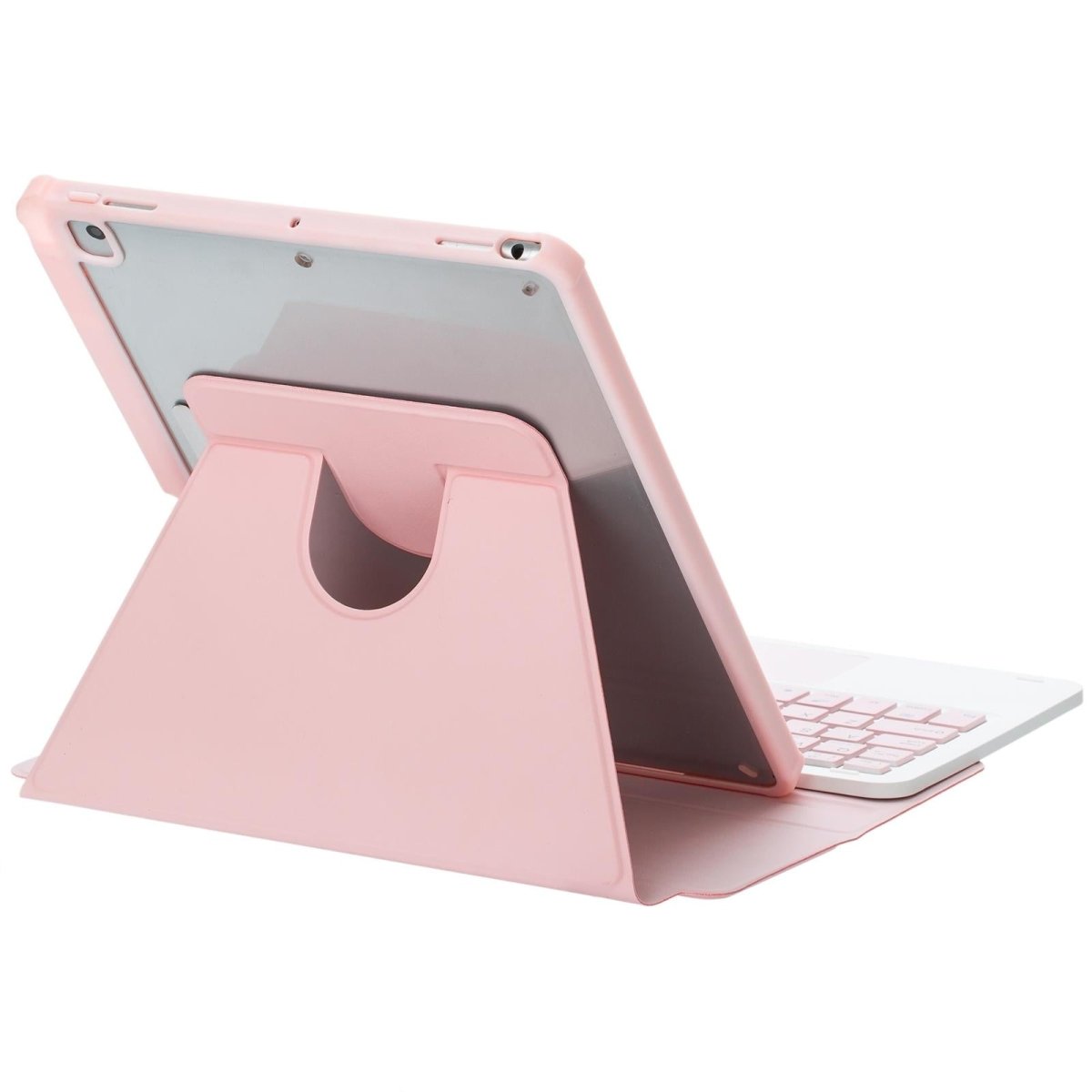 360 Rotation Bluetooth Keyboard Leather Case For Ipad 10.9 2022 - Transparent Acrylic With Touch Control - Black