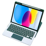 360 Rotation Bluetooth Keyboard Leather Case For Ipad 10.9 2022 - Transparent Acrylic With Touch Control - Black