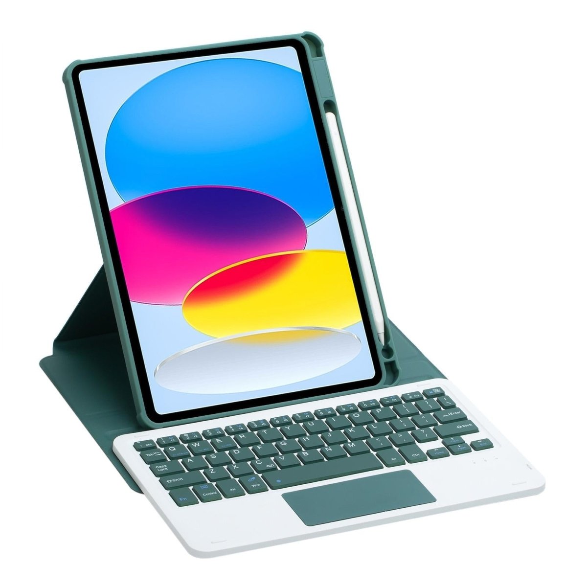 360 Rotation Bluetooth Keyboard Leather Case For Ipad 10.9 2022 - Transparent Acrylic With Touch Control - Black