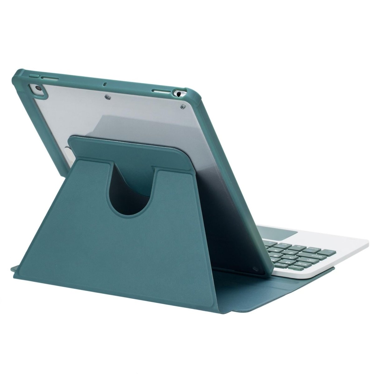 360 Rotation Bluetooth Keyboard Leather Case For Ipad 10.9 2022 - Transparent Acrylic With Touch Control - Black