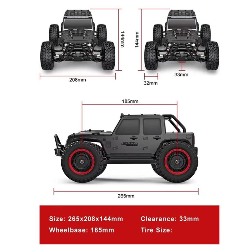 Off - road 4wd Electric Rc Vehicle - 2.4g Wrangler Black