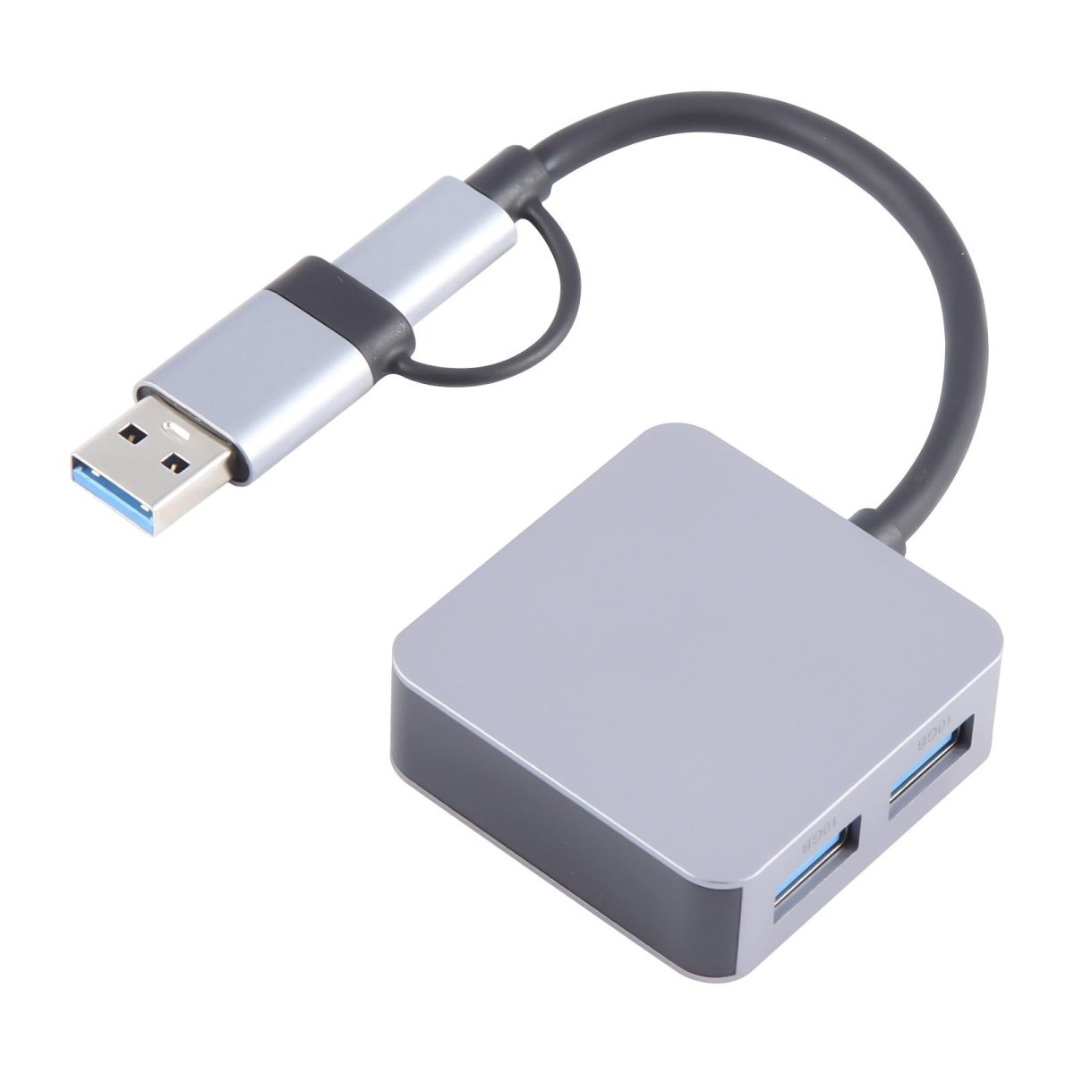 4 - In - 2 Usb + Usb - C 4 Port Hub Adapter Grey