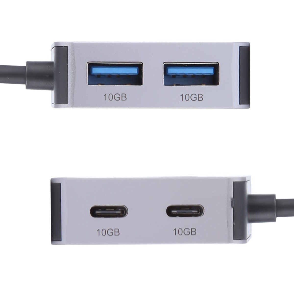 4 - In - 2 Usb + Usb - C 4 Port Hub Adapter Grey